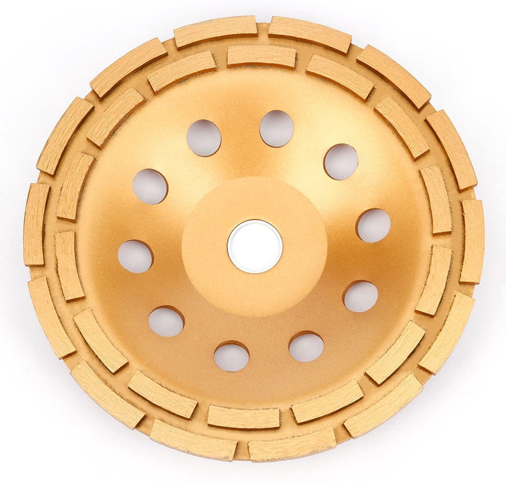 APLUS 9-Inch Diamond Cup Grinding Wheel, Double Row Diamond Grinder Disc for Concrete, Granite, Stone, Marble etc
