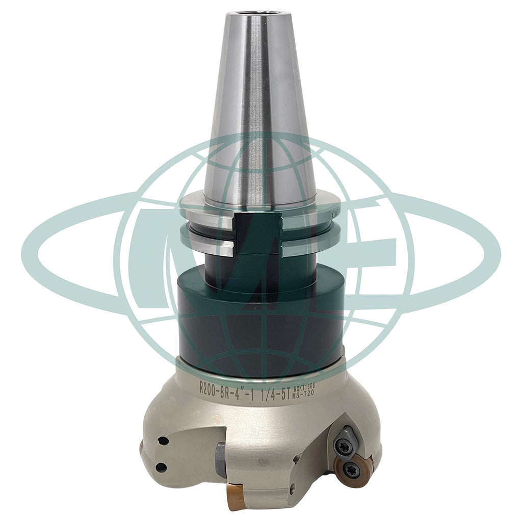 CME 4" 90° Indexable Face Mill w/ CAT40 Arbor, RCKT1606 Inserts Included, 5 Flutes