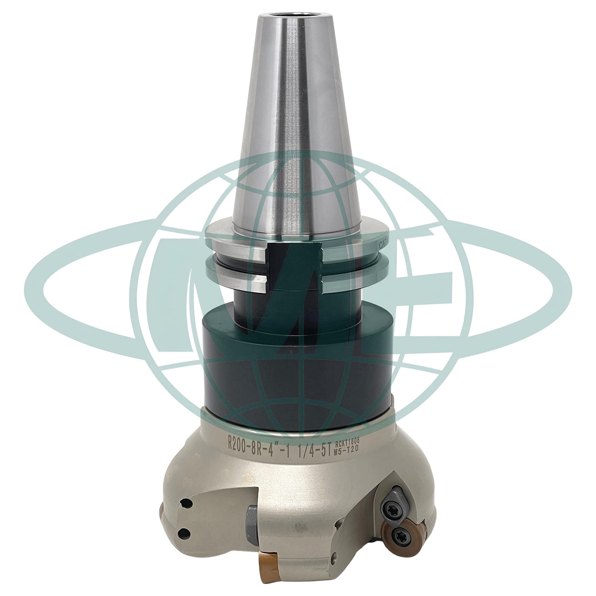 CME 4" 90° Indexable Face Mill w/ CAT40 Arbor, RCKT1606 Inserts Included, 5 Flutes