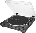 AT-LP60X-BK Fully Automatic Belt-Drive Stereo Turntable, Black, Hi-Fi, 2 Speed, Dust Cover, Anti-Resonance, Die-Cast