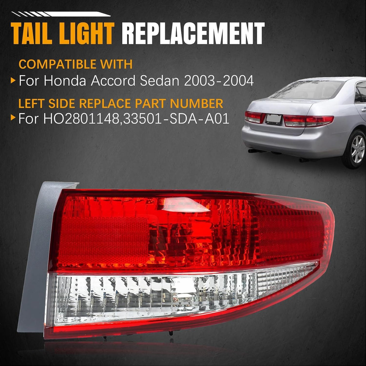 Tail Light Replacement For Honda Accord 2003 2004 Outer Brake Lamp Right