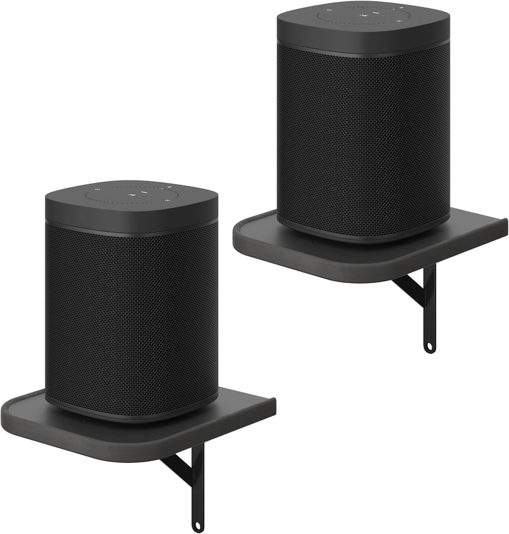 Set of 2 Universal Small Rear Speaker Wall Mount Shelf Surround Sound Speaker Stand Bookshelf for Samsung, Roku