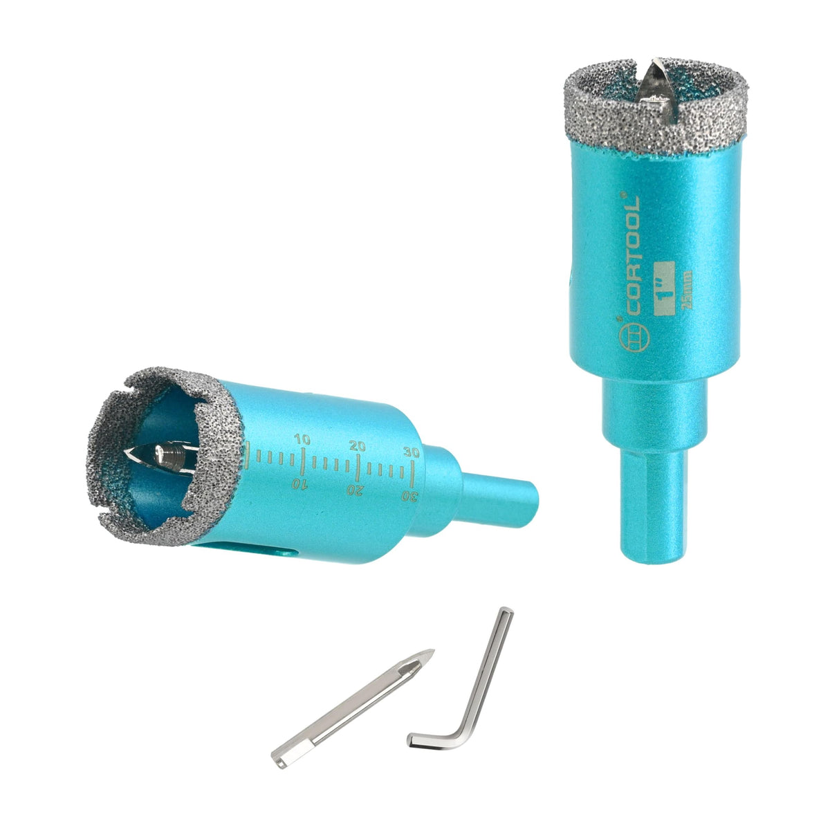 1 Inch Diamond Hole Saw with Pilot Drill Bit, Diamond Tipped Tile Hole Saws, Dry/Wet Use for Porcelain Tile, Ceramic Pottery, Granite, Stone, Marble, Glass Bottles - 2 Pack