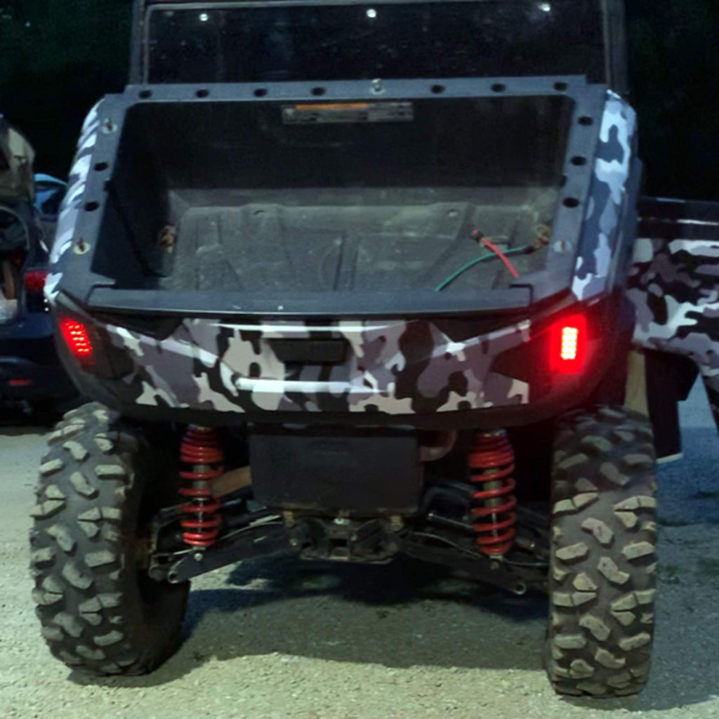 MCSADVENTURES Plug And Play Turn Signal Kit For Polaris General, With Teardrop Headlight Sequential Accent, Led Tube Front Signals (Lever Switch, With Horn)
