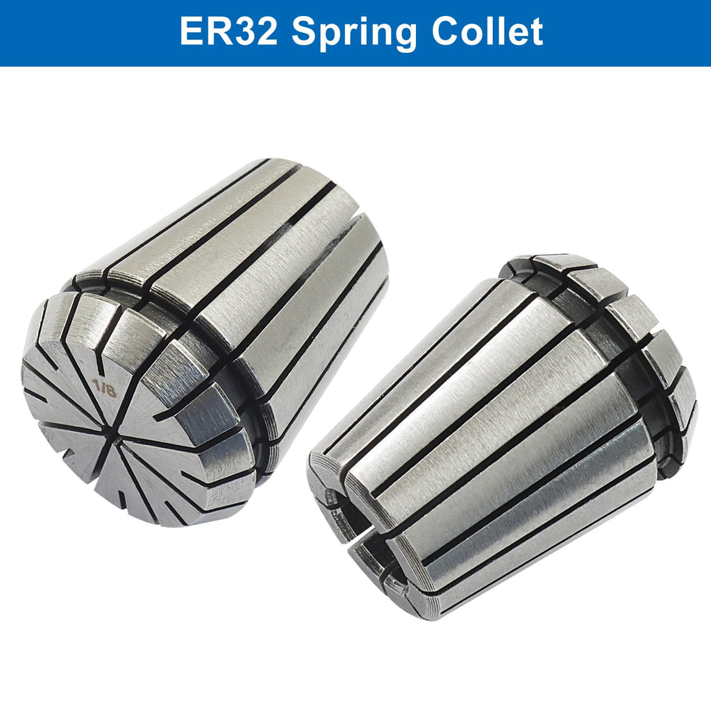 Piutouyar High Precision ER32 Spring Collet Nut Set, 2 Pcs ER32 1/8 Inch