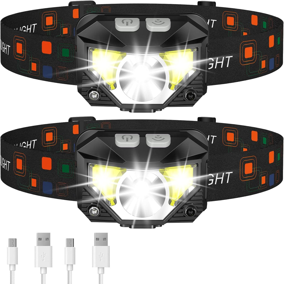 Headlamp Flashlight, Lumen Bright Head Lamps LED Rechargeable Camping