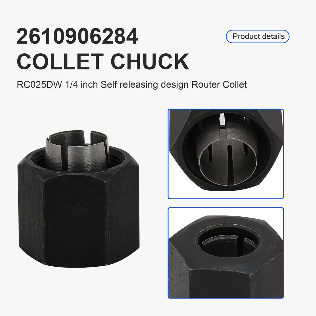 Laofudech 2610906283 1/4” and 2610906284 1/2" Router Collet Kit Replacement for 1613 1617 1618 and 1619 Router