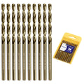 1/8 Inch Cobalt Drill Bits 10Pcs - HPHOPE M35 HSS Metal Twist Drill Bits Set, Jobber Drill Bits Length and Straight Shank, Suitable for Drilling in Hard Metal, Stainless Steel, Cast Iron