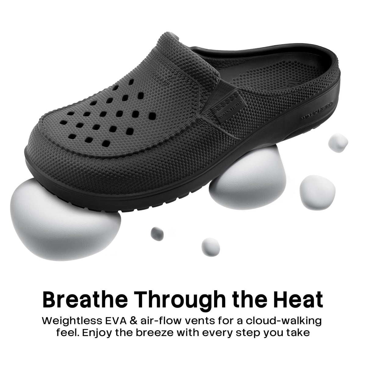 Garden Clogs for Women and Men with Arch Support & Cushion Footbed Black