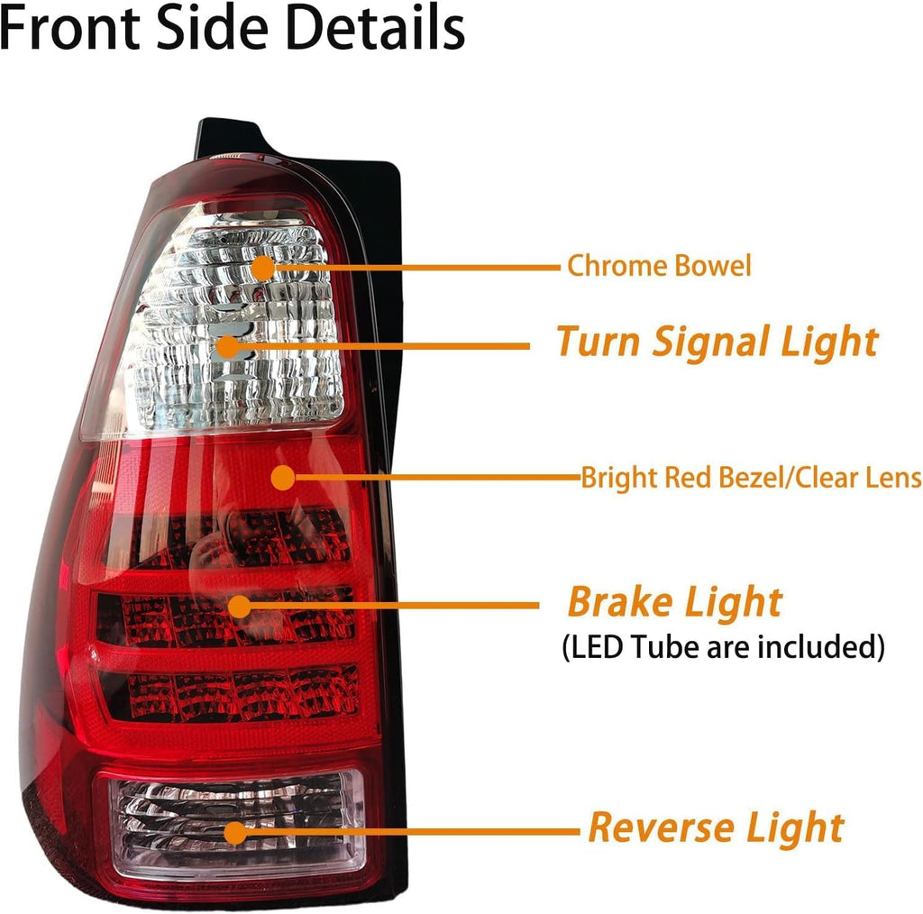 Left Driver Taillight Assembly For 2006-2009 Toyota 4Runner LED Brake Lamp