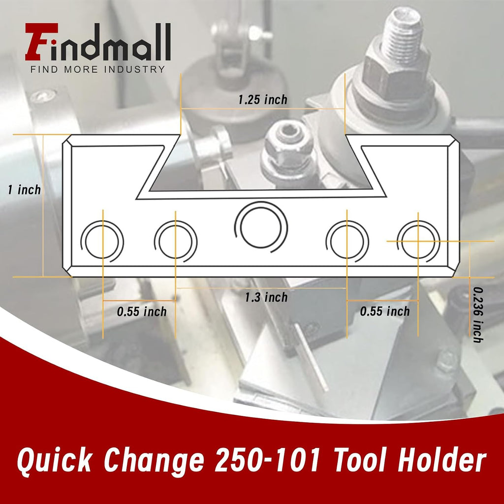 findmall AXA 4Pcs #1 Quick Change 250-101 Tool Post, Turning Facing Holder