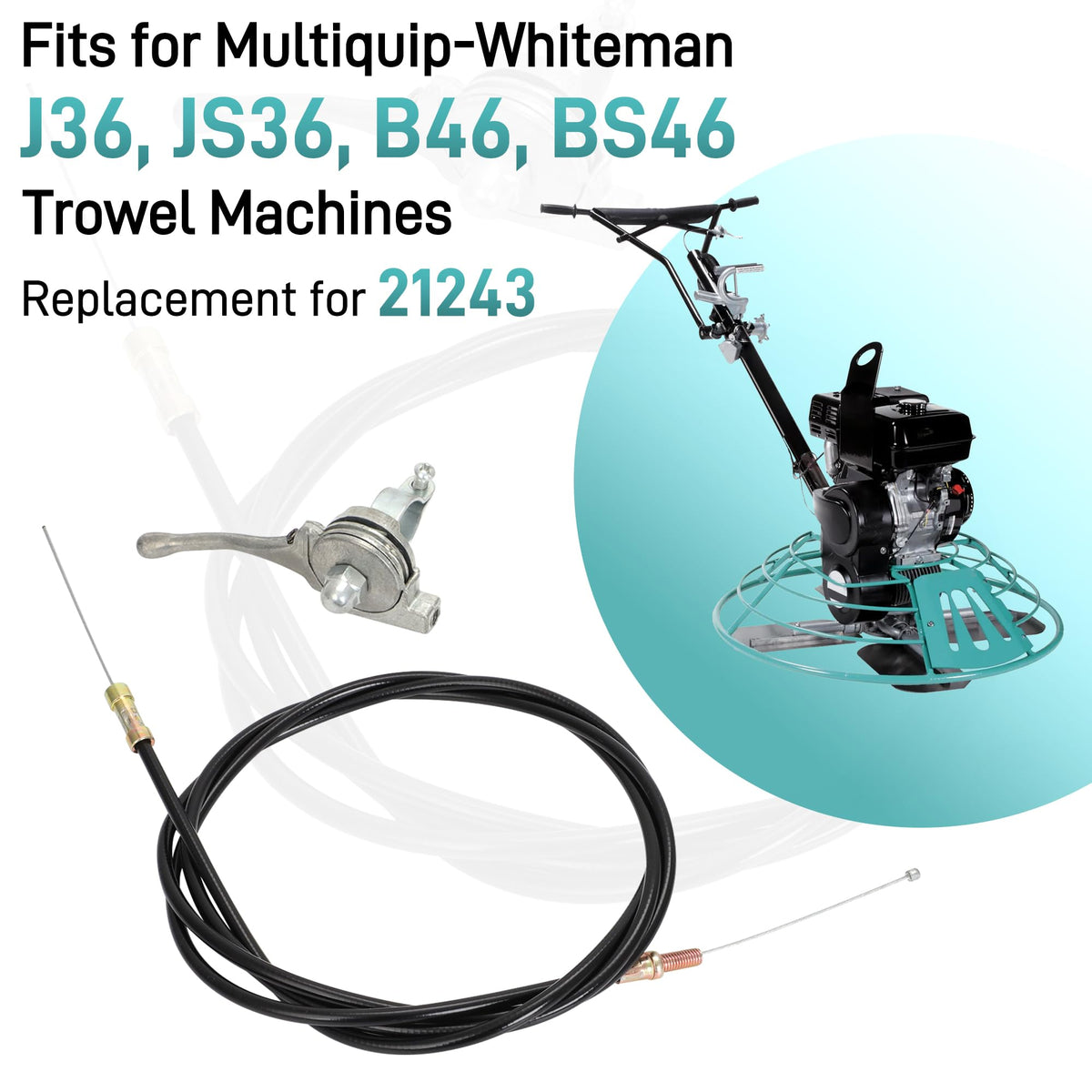21243 Throttle Cable Kit for Multiquip Whiteman J36 JS36 B46 BS46