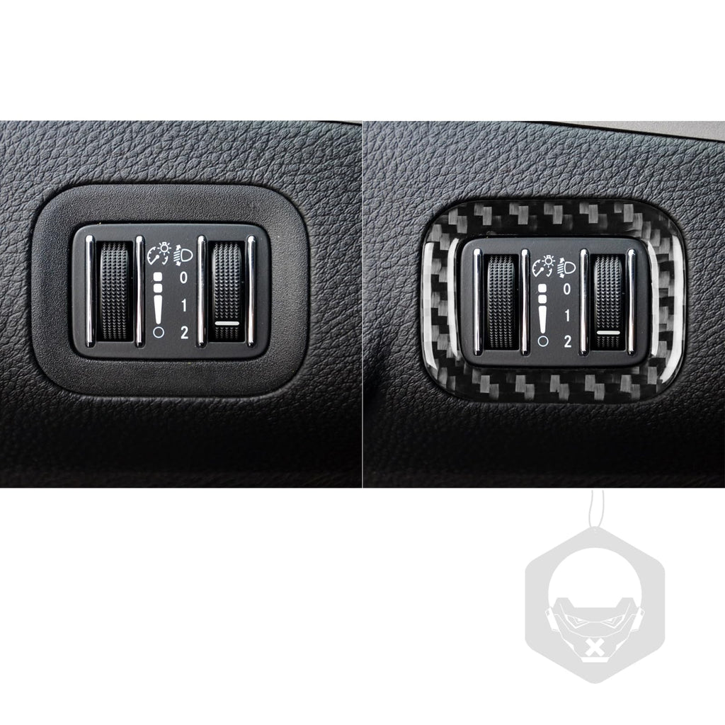 JKYUKU Real Carbon Fiber for Dodge Accessories Headlight Switch Adjustment