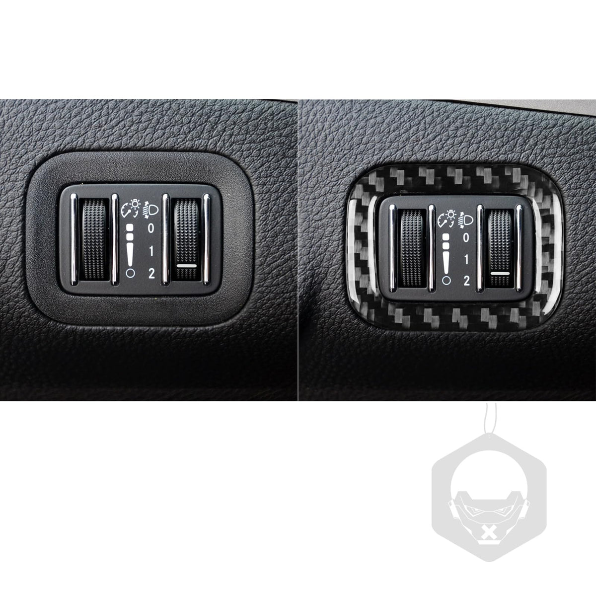 JKYUKU Real Carbon Fiber for Dodge Accessories Headlight Switch Adjustment