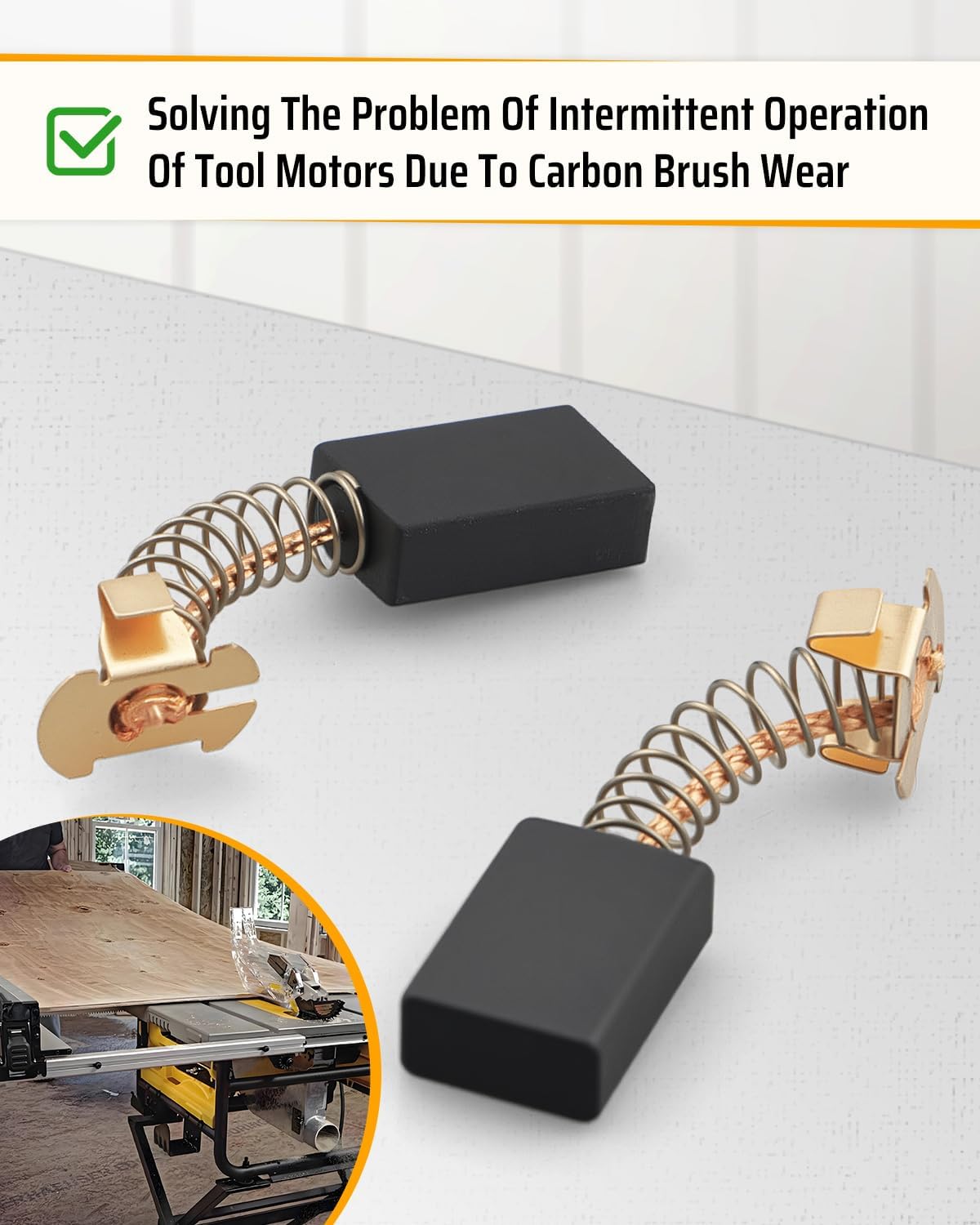 Carbon Brushes Fit for DeWalt DWE7485 Table Saws 230V and 110V Dual Voltage Replace N796713