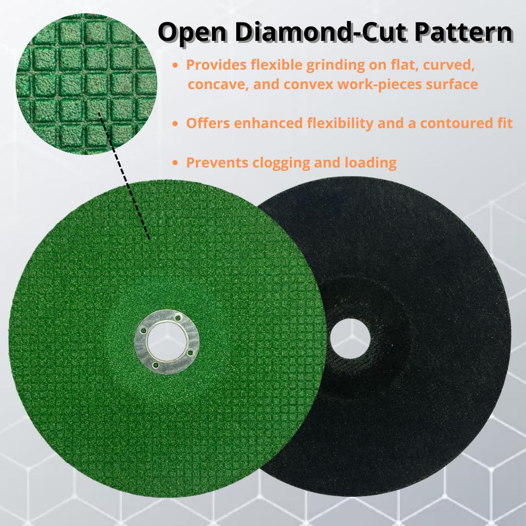 5PACK - 7"×1/8"×7/8" Flexible Grinding Wheel for Metal, Zirconia/Ceramic Grain, Grit 60 Depressed Center Grinding Wheel, 7" Diameter, 1/8" Thickness, 7/8" Arbor, (Green) (7inch, 5pcs)