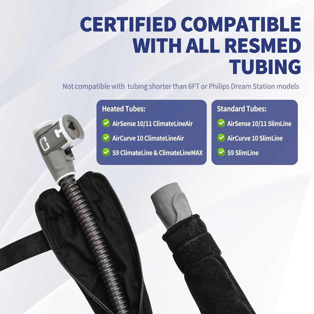 CPAP Hose Cover Compatible with ResMed AirSense 11 & 10 Tubing – 6.3/6.4FT CPAP Tube Cover for Heated Tubes, Fits ClimateLineAir 11 / Slimline Tubing(6.4FT)