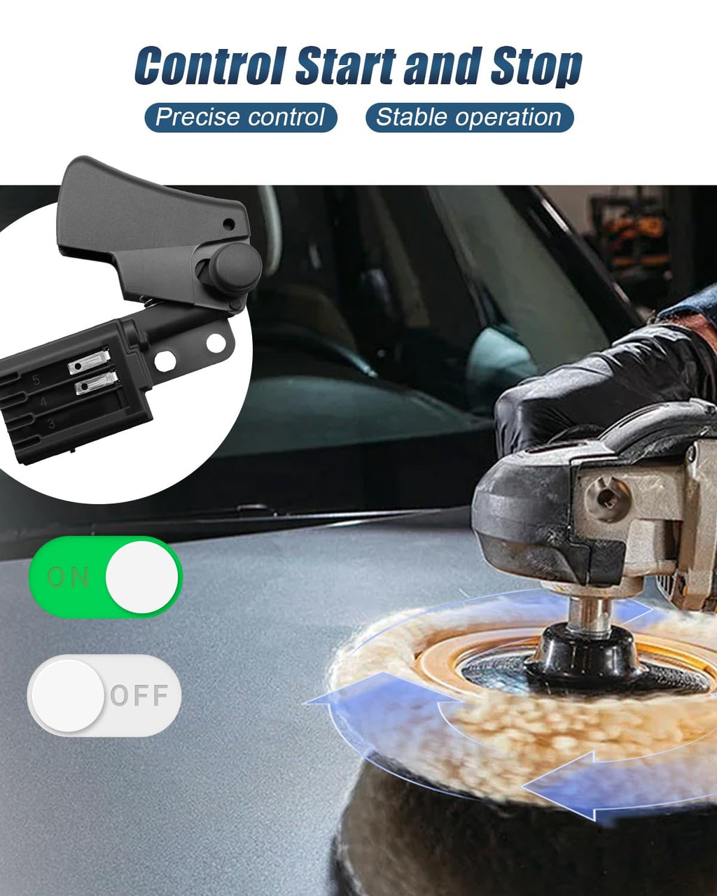 Polisher Trigger Switch Fit for DeWalt DWP849 DWP849X Series