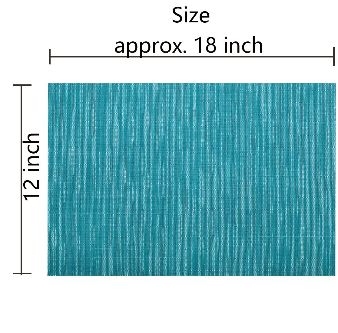 Teal Blue Placemats Set of 4 Woven Vinyl Place Mats Easy Clean Dry
