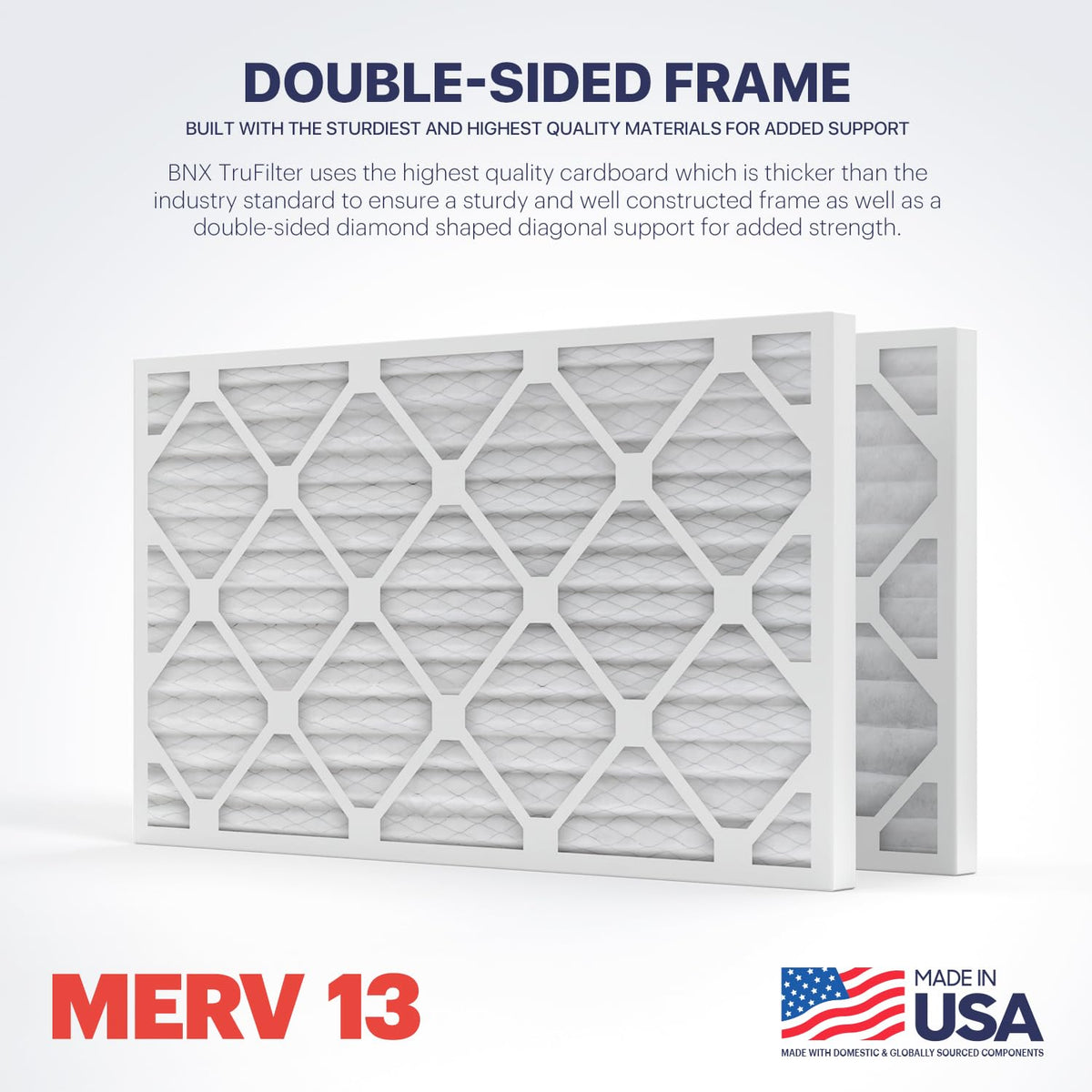 TruFilter 10x24x1 Air Filter MERV 13 (4-Pack) - MADE IN USA - Electrostatic Pleated Air Conditioner HVAC AC Furnace