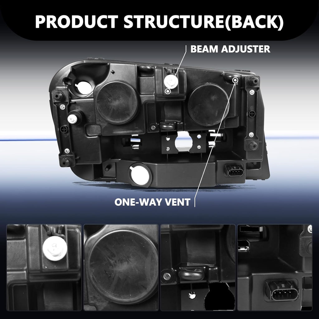 Aosky Headlight Assembly Compatible with 2002-2009 Chevy Trailblazer