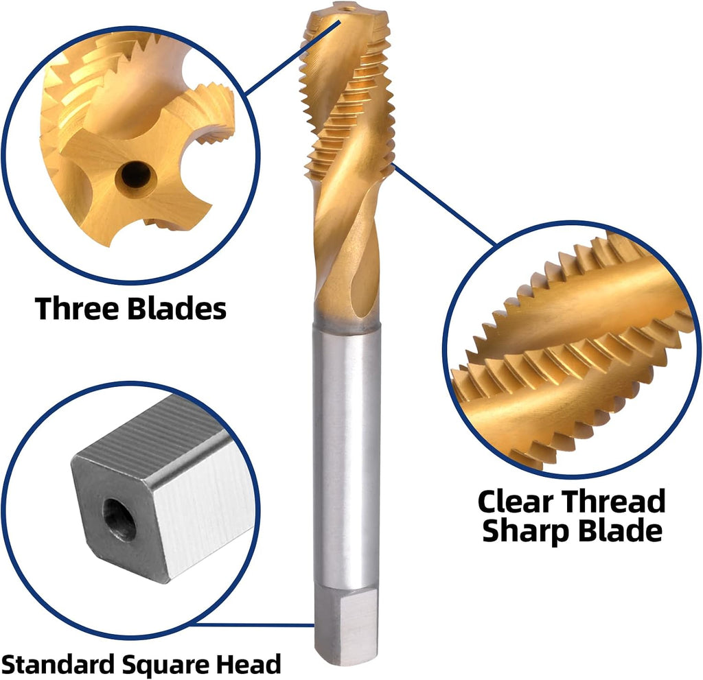Burkit M10 X 0.75 Titanium Coating Spiral Flute Tap