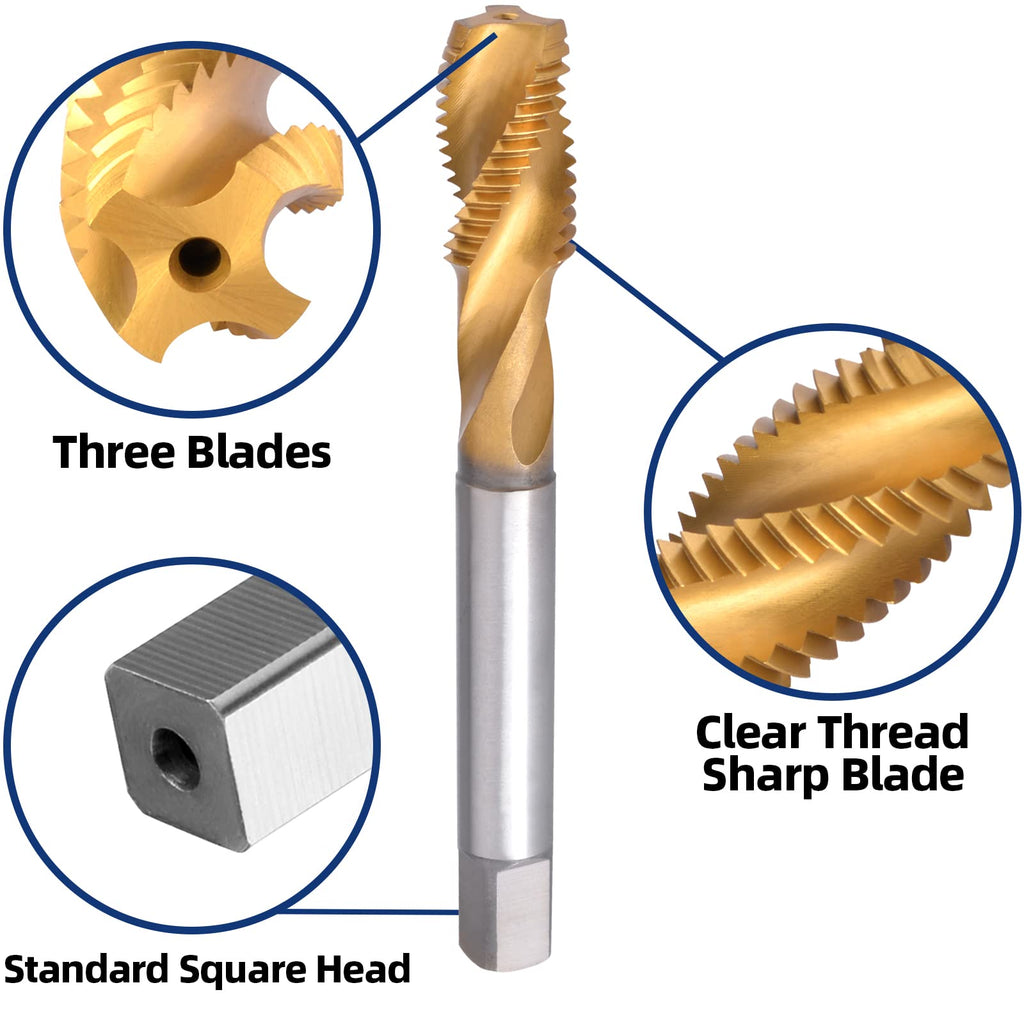 Burkit M12 X 1.5 Titanium Coated Spiral Flute Tap