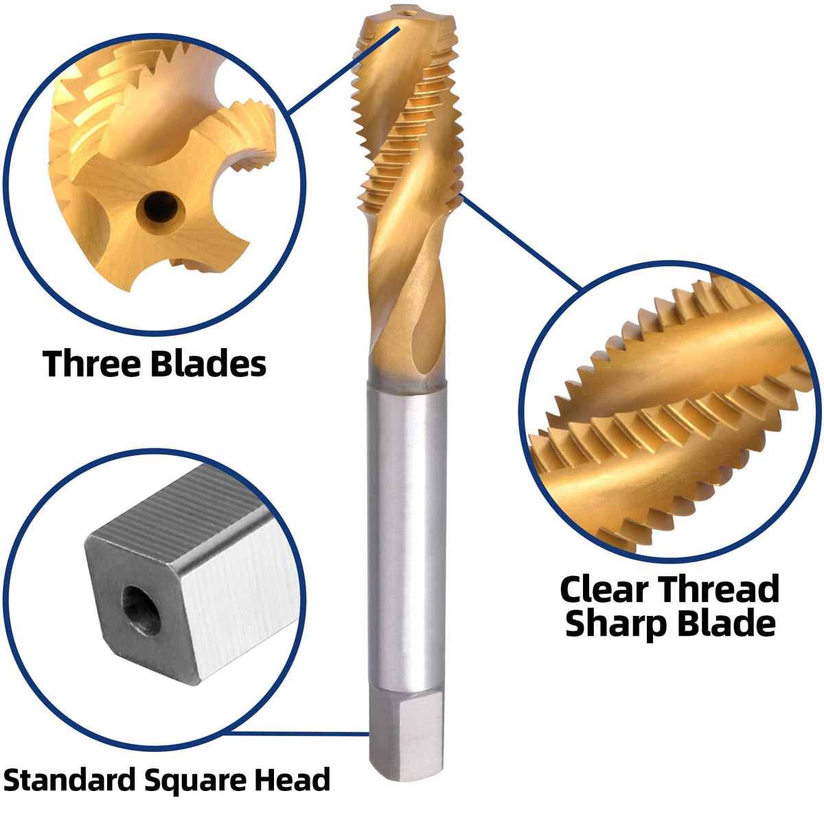 Burkit 1/2"-13 UNC Titanium Coated Spiral Flute Tap