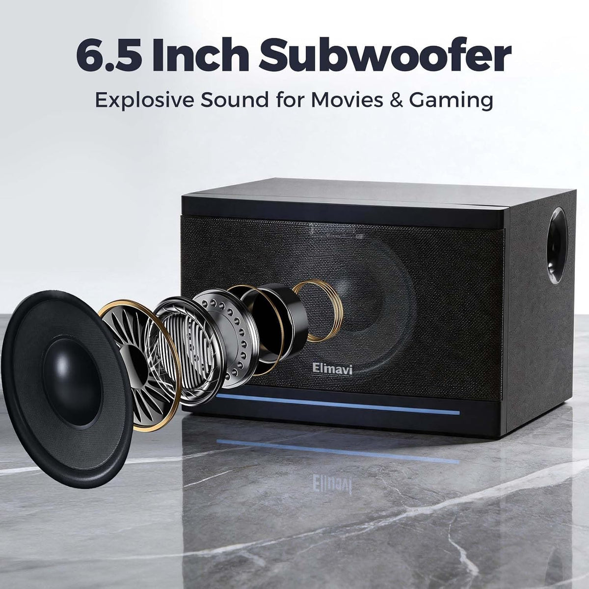 5.1 Surround Sound Systems Home Theater System, Wired Surround Sound Speaker System with 6.5" Subwoofer, Bluetooth