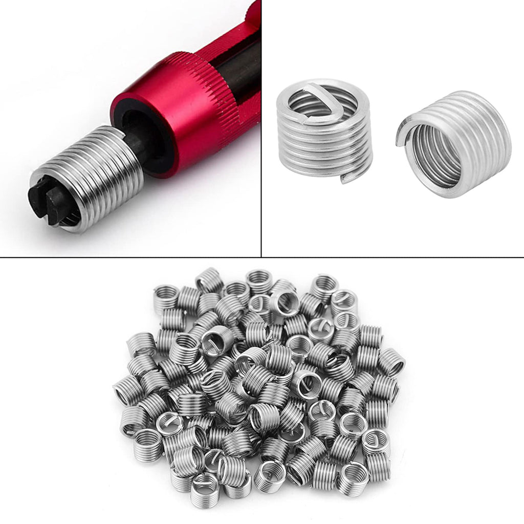 Kooingtech 100PCS Threaded Inserts M6x1mm Thread Repair Kit M6 Helicoil Kit