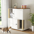 Double Litter Box Enclosure Furniture, Cat Litter Cabinet Hidden