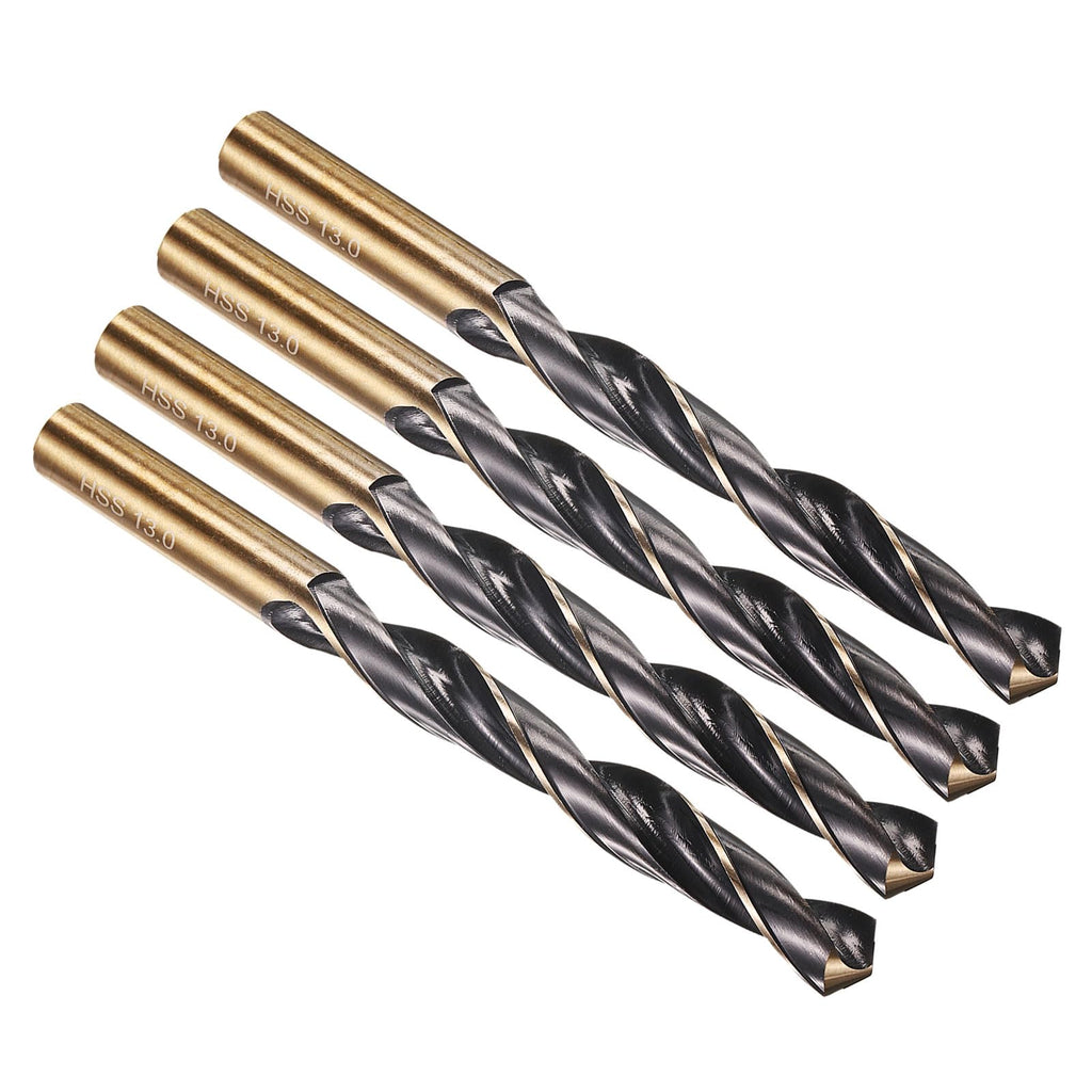PATIKIL 13mm Drill Bit M2 High-Speed Steel for Hard Metal 4 Pack