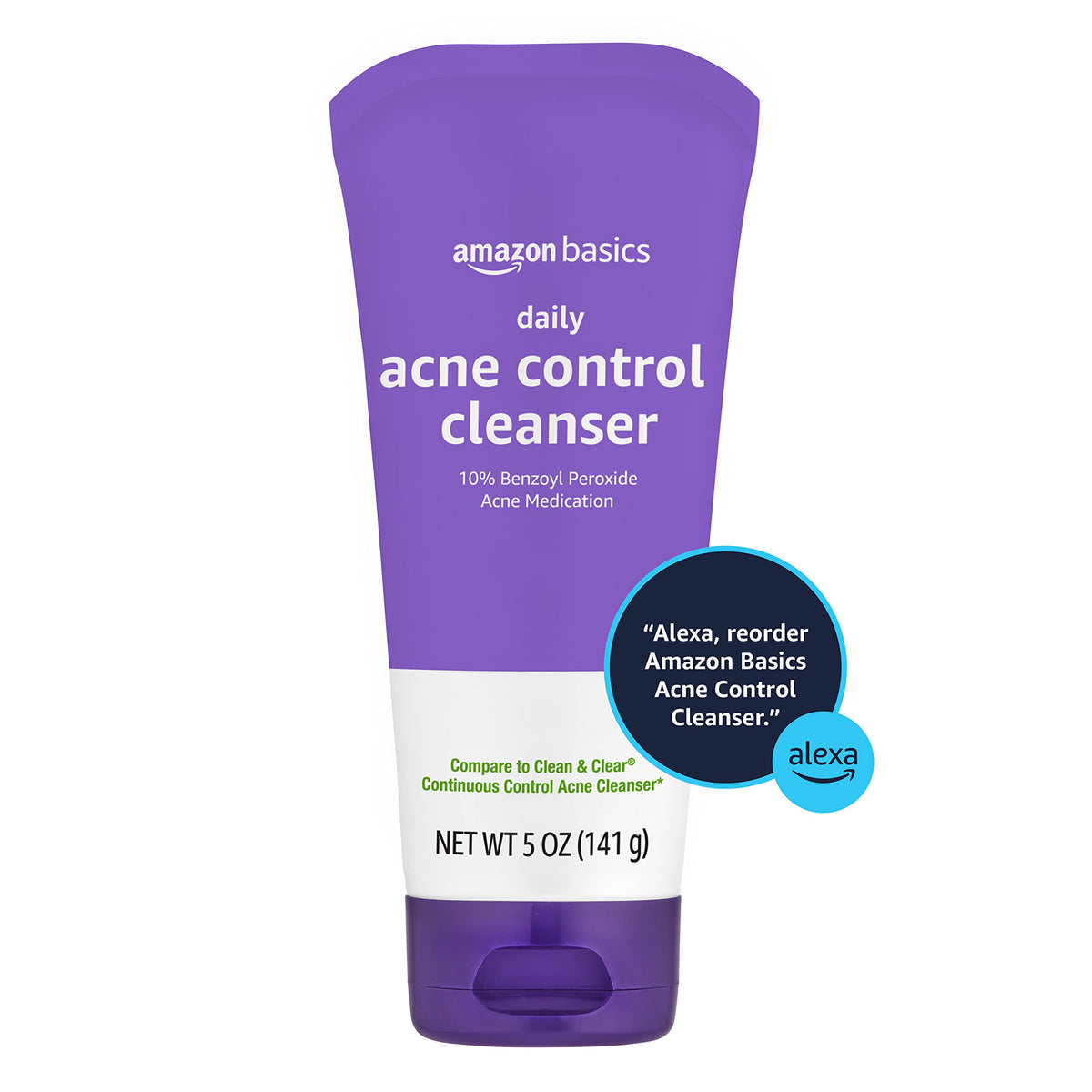 Acne Treatment Face Wash - Daily Control Cleanser, Maximum Strength 10% Benzoyl Peroxide for Stubborn Breakouts, 5