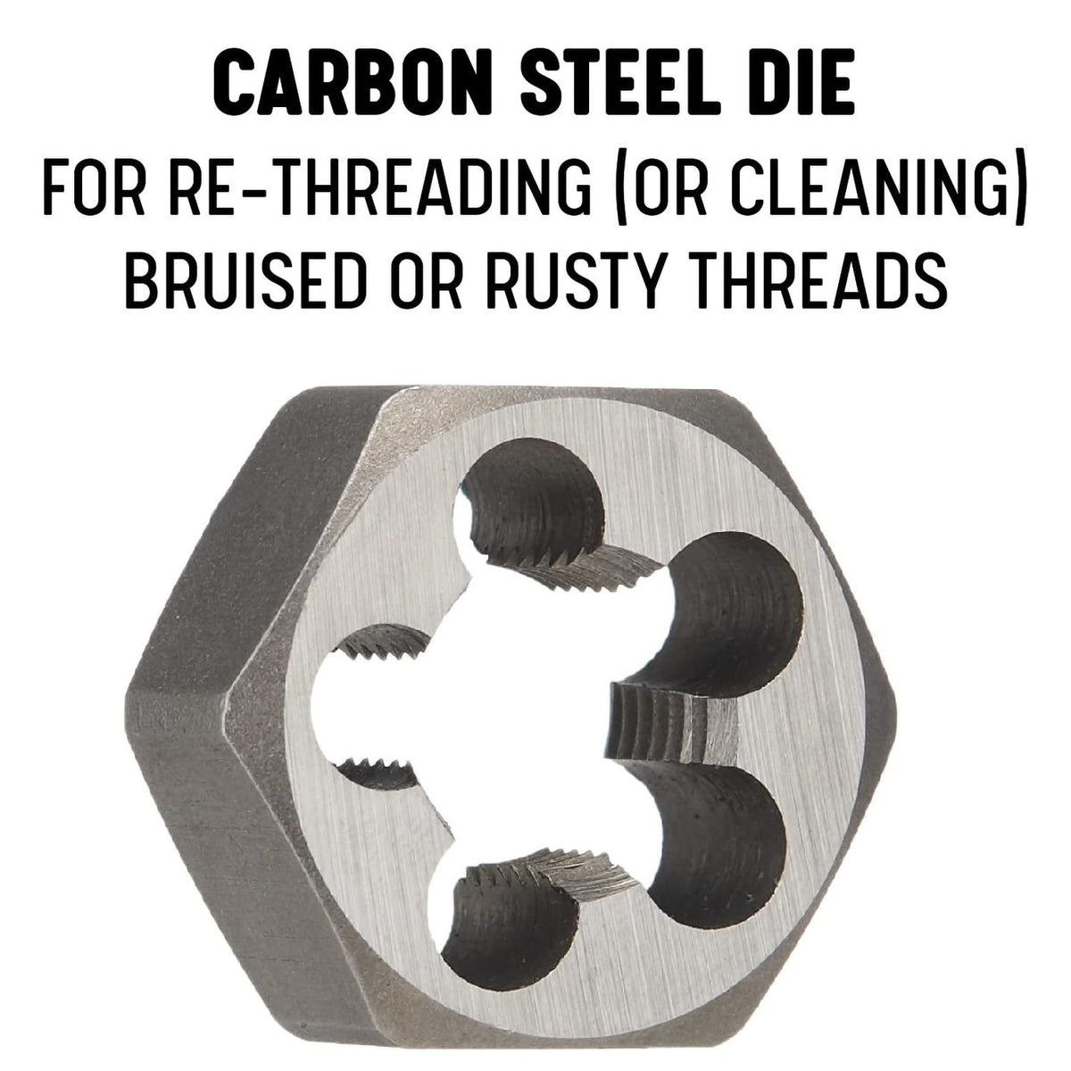 Drill America - DWTSH11/16-24 11/16"-24 Carbon Steel Hex Rethreading Die, DWT Series