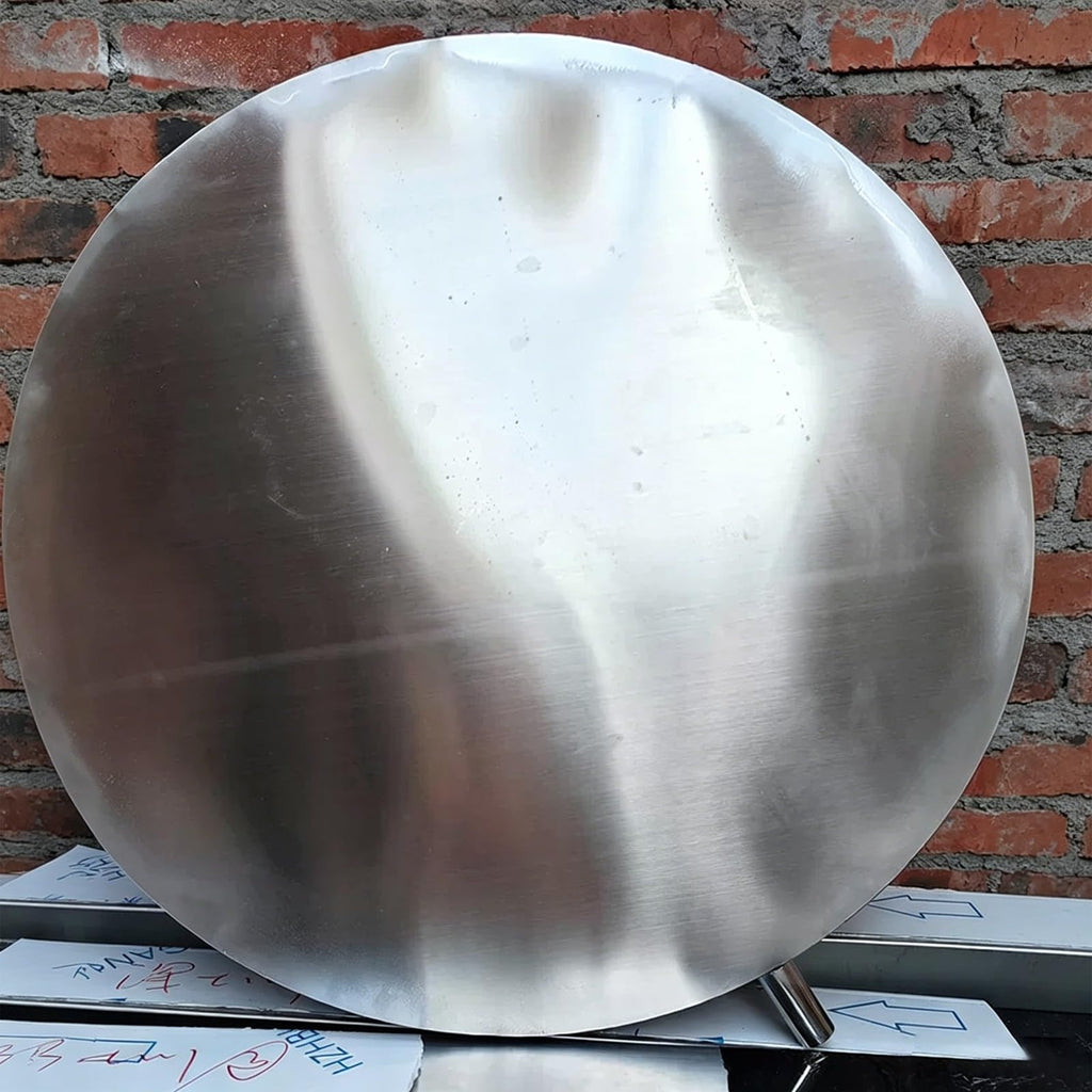 304 Stainless Steel Round Drip pan With Raised Edge and Drain Outlet Customizable Condensate Drain pan for air Conditioner HVAC Washing Machine Water Under Freezer Drain pan(20x20x5cm(8x8x2in))