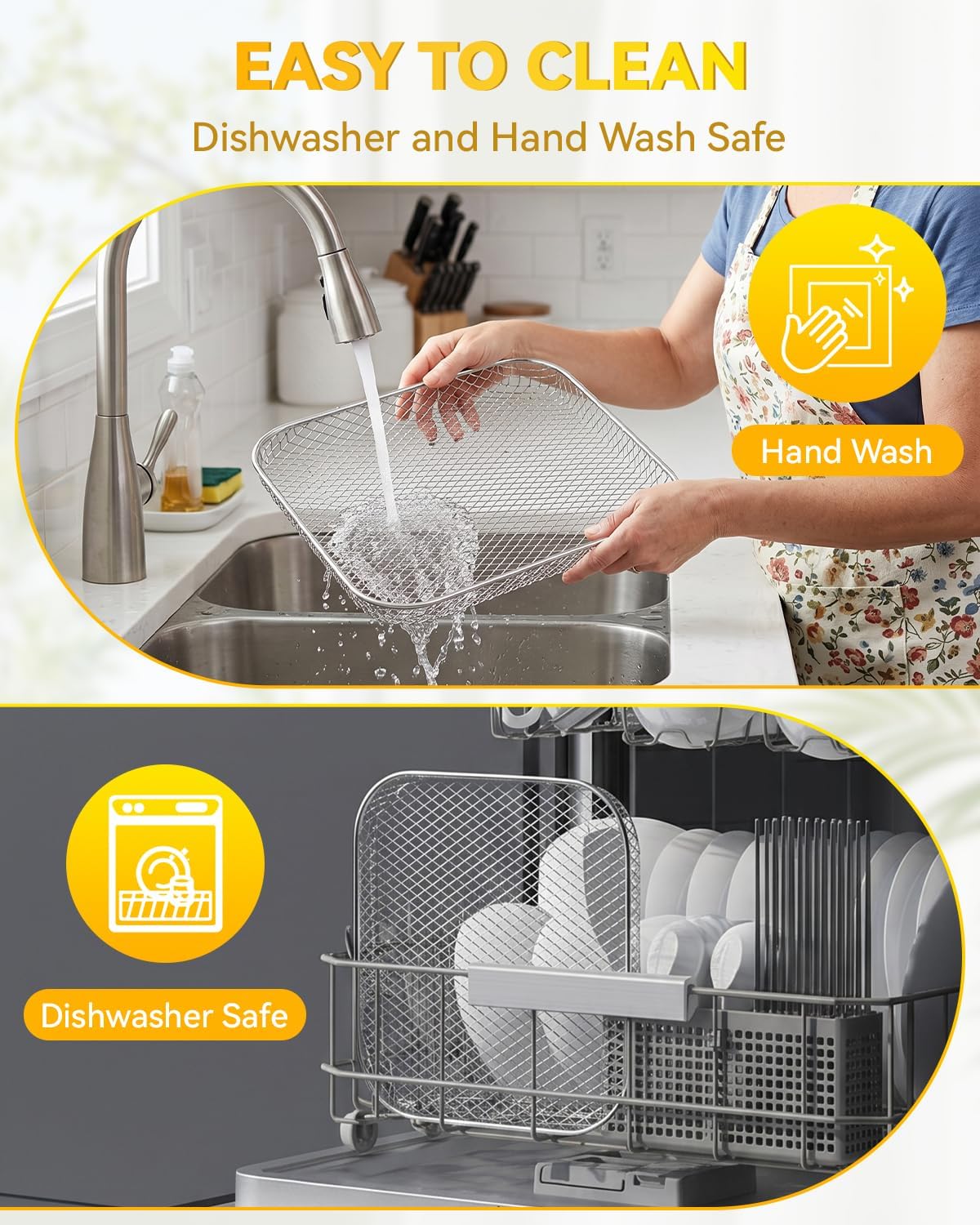 Air Fryer Mesh Basket 1-Piece Compatible with BLACK+DECKER Crisp 'N Bake | AirFry Countertop Convection Toaster Oven