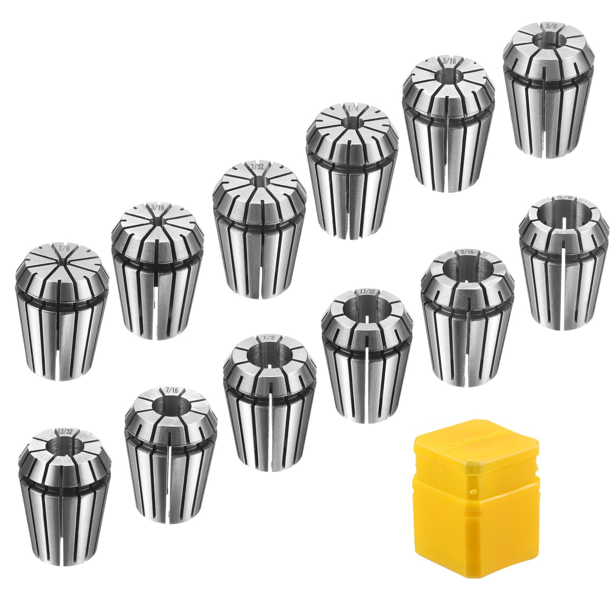 HARFINGTON 12pcs Spring Collet Chuck ER25 1/2" - 17/32" 65Mn Spring Steel Precision Router Collets for CNC Engraving Milling Lathe Tool