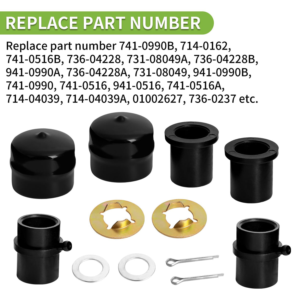 941-0990B Front Wheel Bearing Rebuild Kit Compatible with Cub Cad et MTD Craftsman Troy-Bilt Lawn Mower Tractor, Replace 741-0990B, 714-0162, 741-0516B, 736-04228, 731-08049A, 736-04228B (12 Pcs)