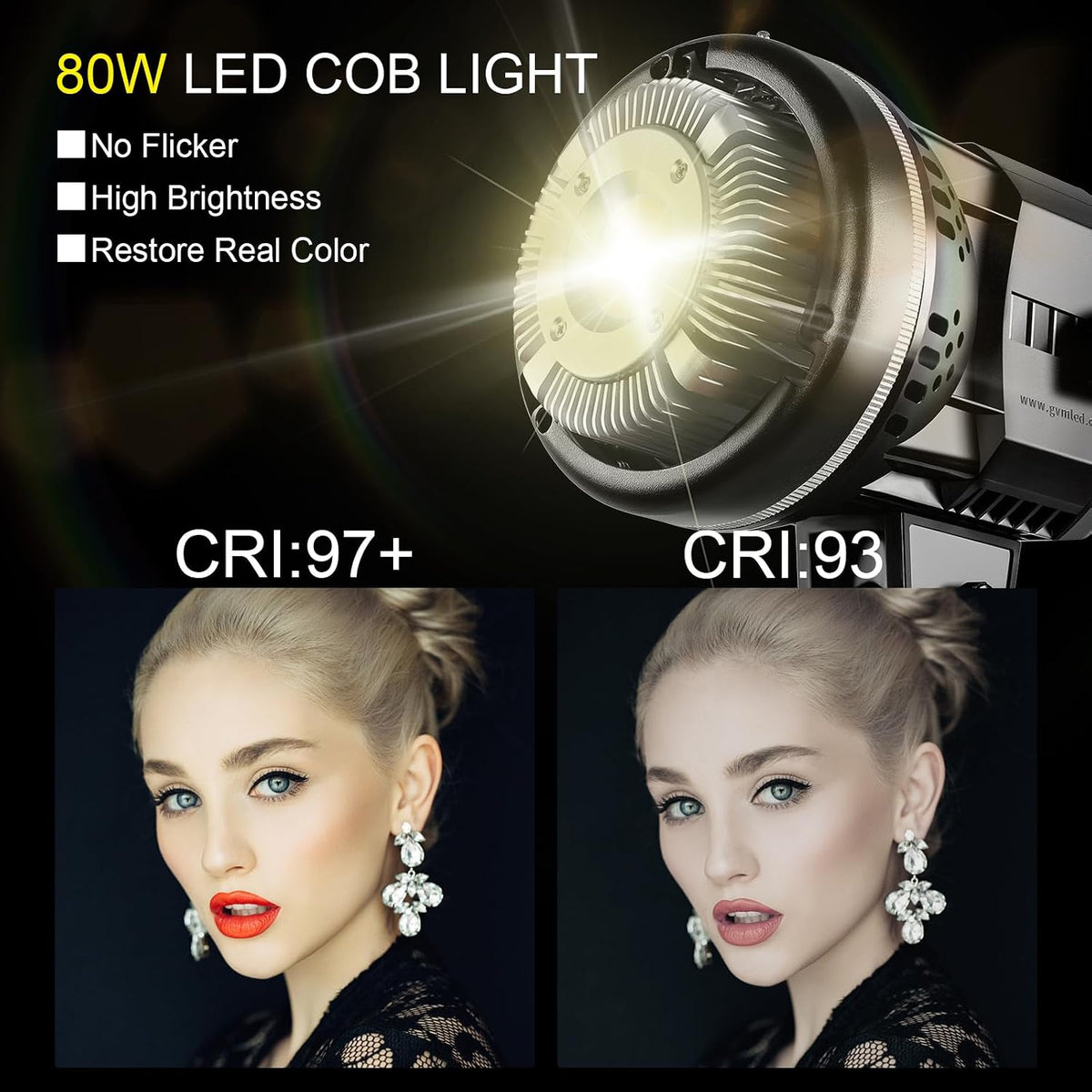 GVM 80W Softbox Lighting Kit with APP Control, Professional Studio Photography Lighting with Digital Display, LED