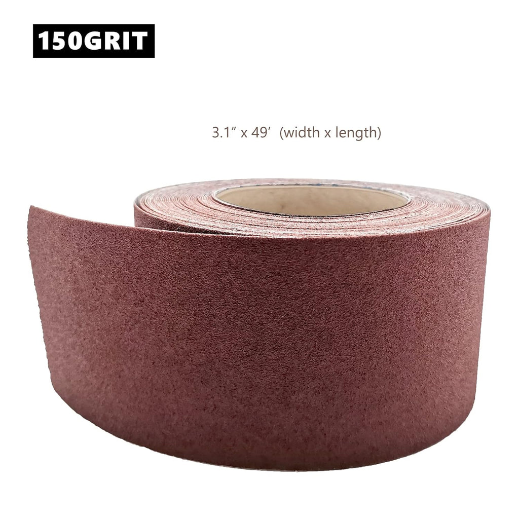 3 Inch x 49 Feet Emery Cloth Roll Aluminum Oxide Abrasive Paper Roll Continuous Sandpaper for Metalworking, Woodworker, Furniture Repair, Sanding (150 Grit)