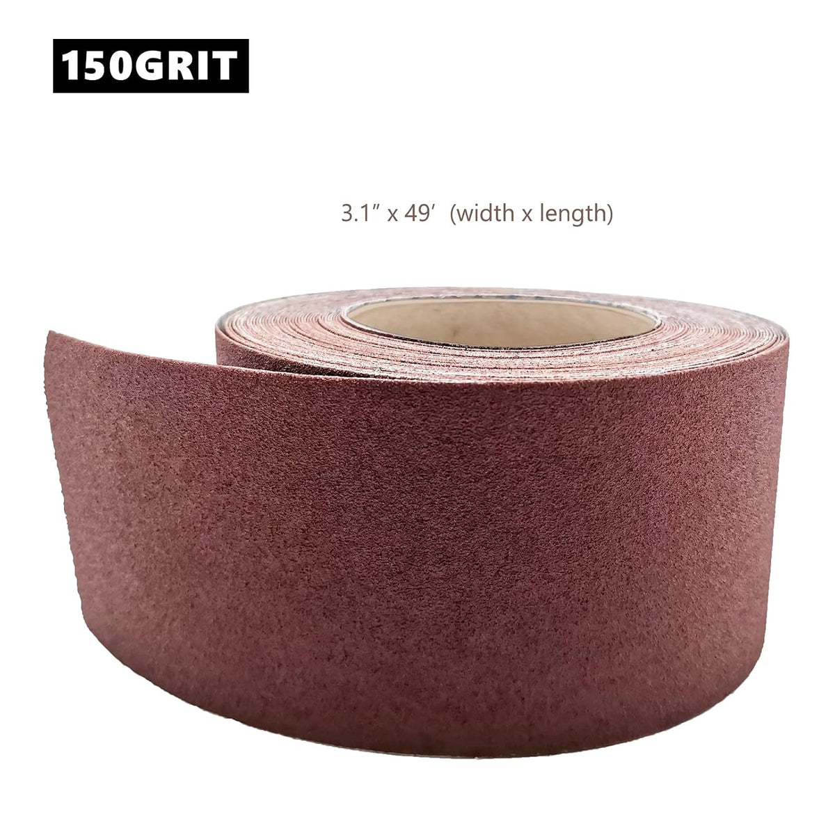 3 Inch x 49 Feet Emery Cloth Roll Aluminum Oxide Abrasive Paper Roll Continuous Sandpaper for Metalworking, Woodworker, Furniture Repair, Sanding (150 Grit)