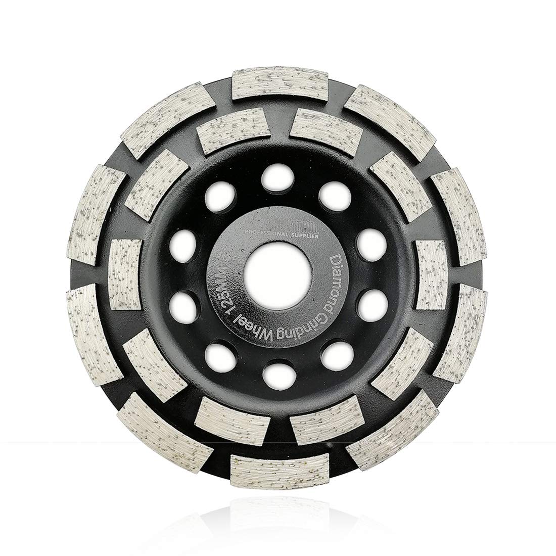 SHDIATOOL 5-Inch Double Row Diamond Grinding Cup Wheel for Concrete