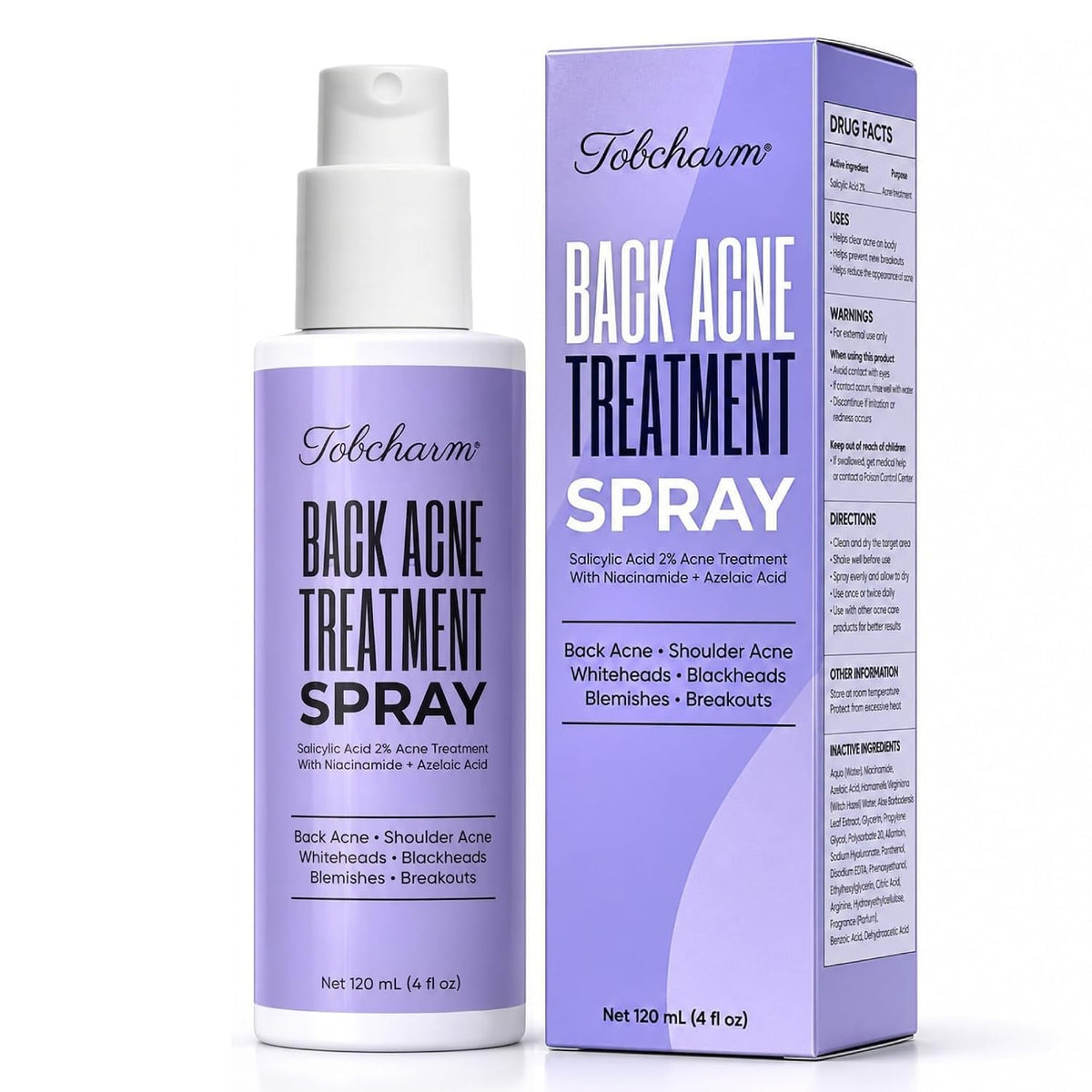 Acne Banishing Body Spray with 1% Salicylic Acid & Azelaic Acid – Body Acne Care for Back, Chest & Shoulder Breakouts