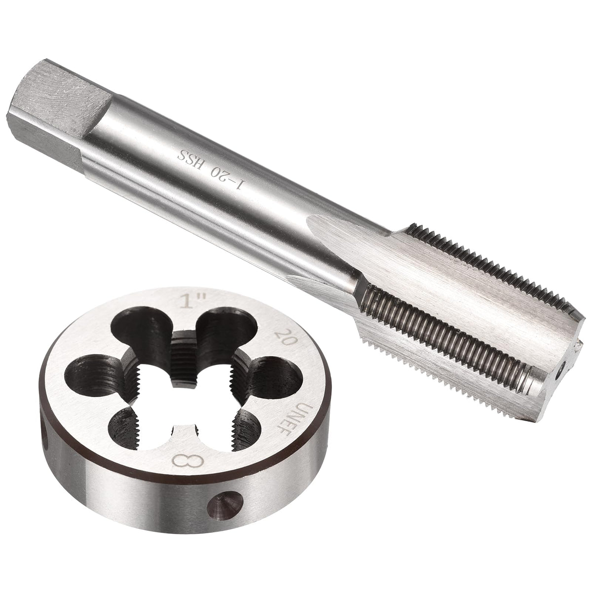 Workkyma 1"-20 UNEF Tap and Die Set, M2 HSS Right Hand Threading Tool