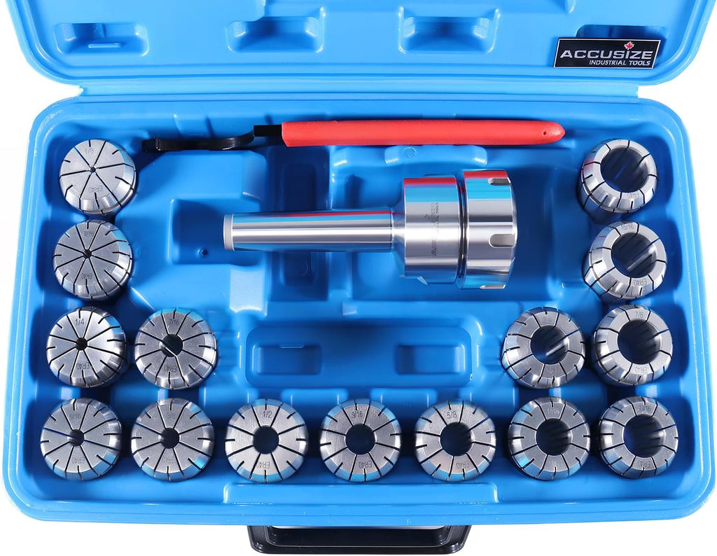 Accusize MT3 Shank ER40 Chuck with 15-Piece Collet Kit, 0223-0308