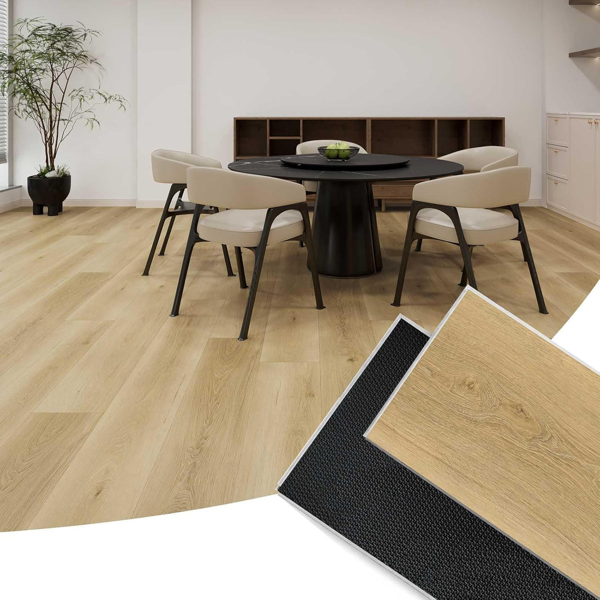 Click Lock SPC Luxury Vinyl Flooring Plank | 5mm Thick | 40.8 x 7 Inch | Wood Textured | Rigid Surface Hard Core |