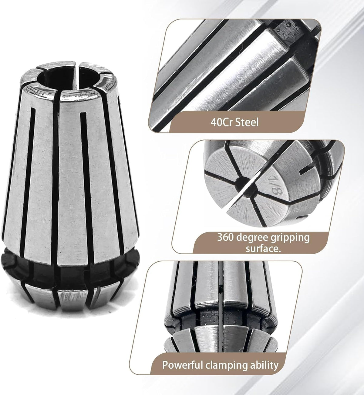 EATAKWARD 12Pcs ER-16 Collet Set ER-16 Spring Collet Set, 1/32'' - 3/8'' Fit for CNC Milling and Turning Tools