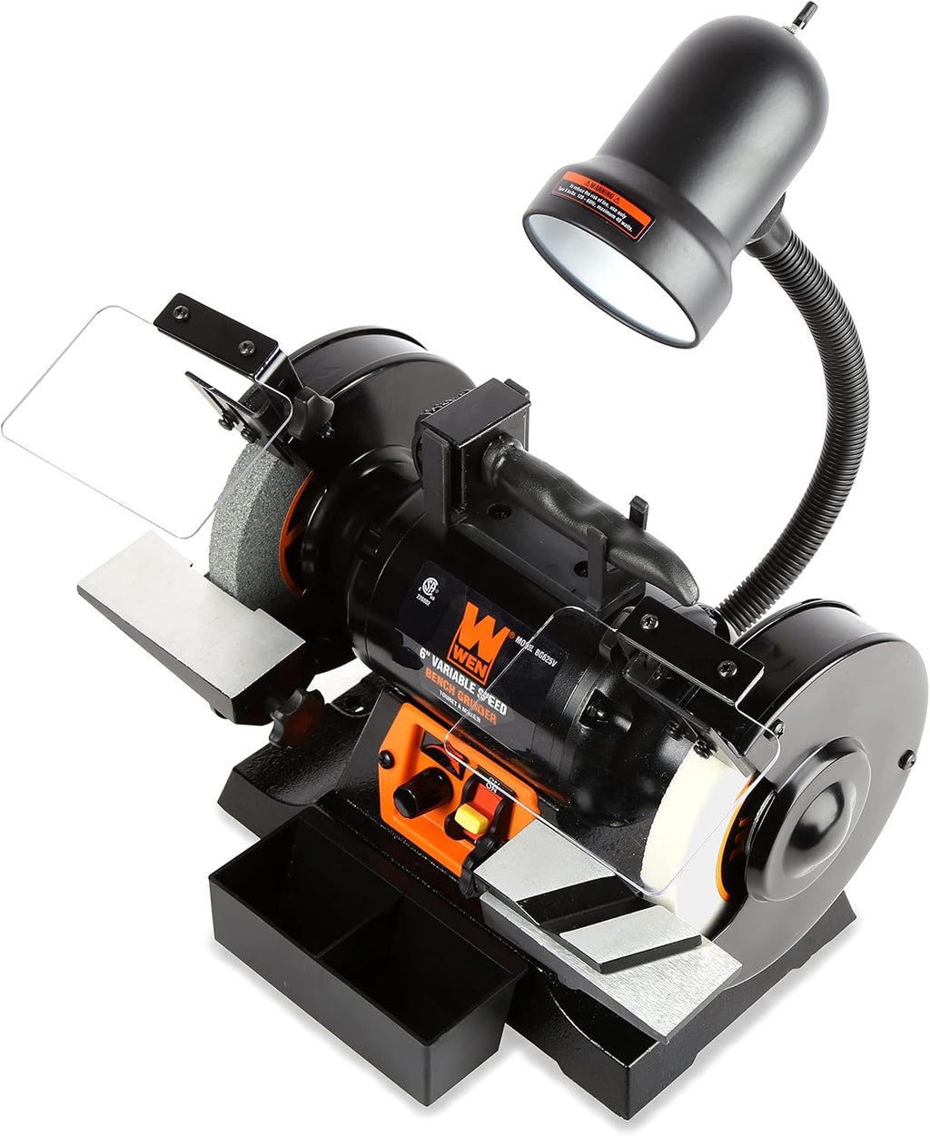 BG625V 2.5-Amp 6-Inch Variable Speed Bench Grinder with Flexible Work Light , Black