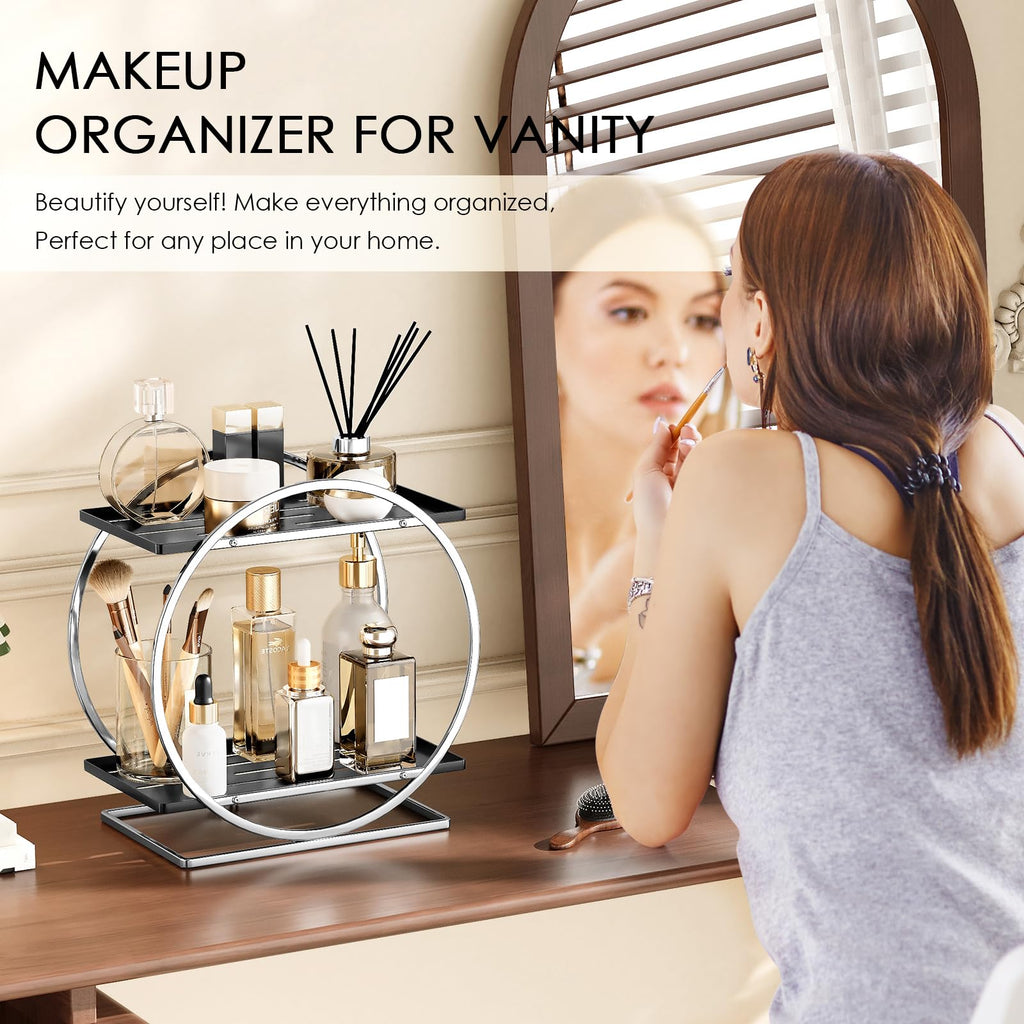 Bathroom Counter Organizer, 2-Tier Perfume Organizer for Dresser