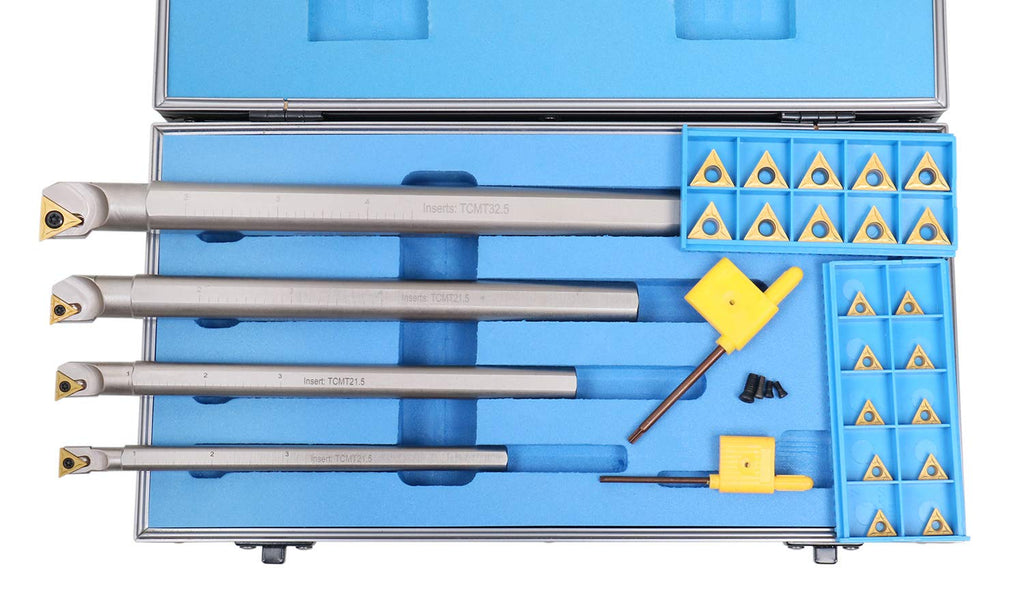 Accusize Right Hand STUCR Indexable Boring Bar Set with 20 TCMT Inserts